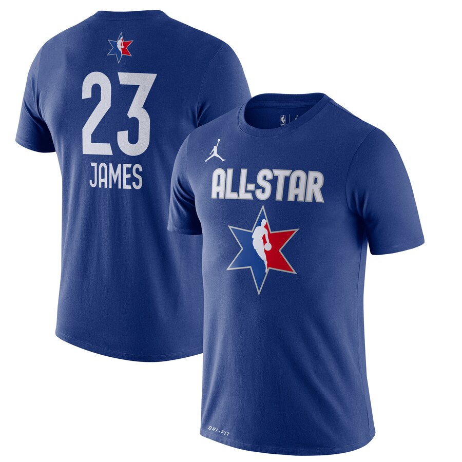 Men LeBron James Jordan Brand 2020 NBA AllStar Game Name & Number Player TShirt Blue